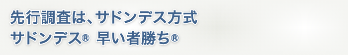 先行調査は、サドンデス方式サドンデスR 早い者勝ちR